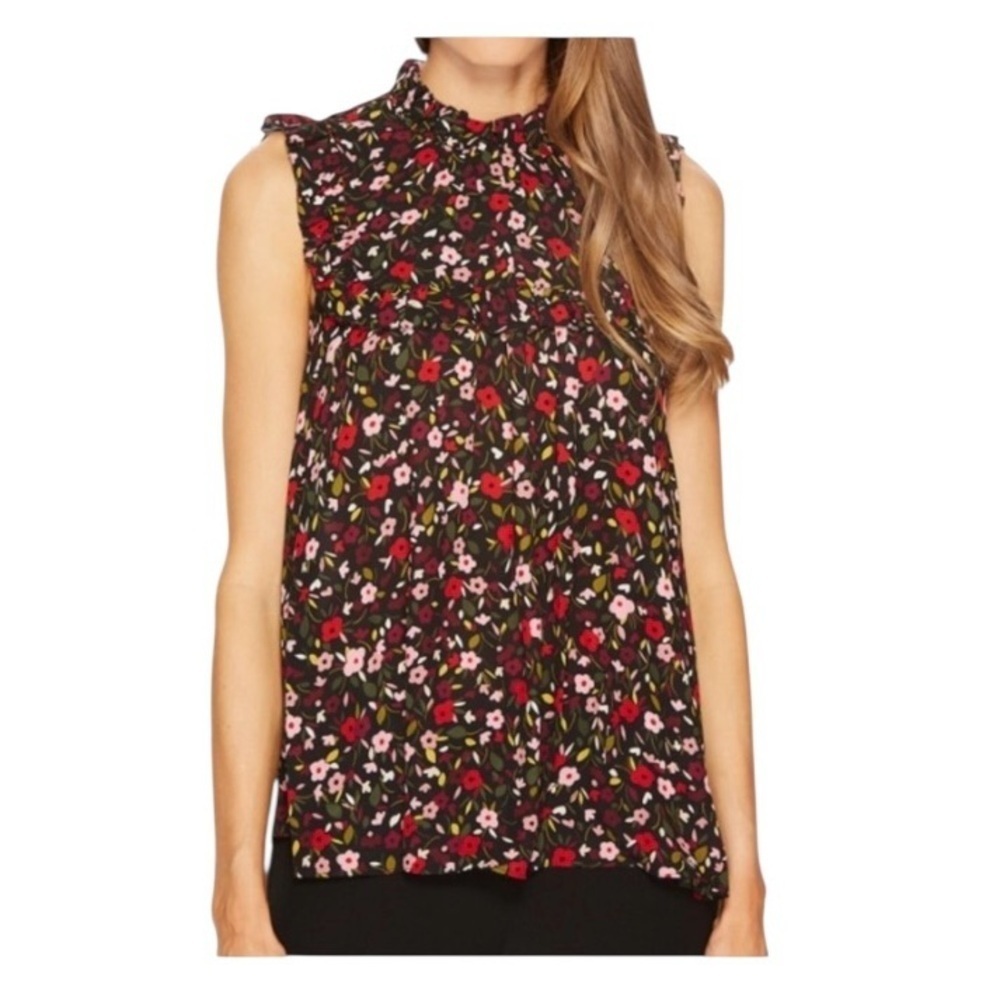 NWT Kate Spade New York Boho Floral Ruffle Yoke Top Ma Cherie Collection Size XS